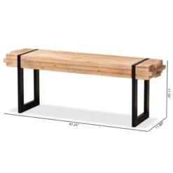 Henson Wood And Black Finished Metal Bench Brown - Baxton Studio -Baxton Furniture Store GUEST 6a71aeeb 8691 4023 bfa5 ea2f97f3abe2