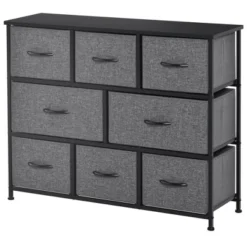 HOMCOM 8-Drawer Dresser, 3-Tier Fabric Chest Of Drawers, Storage Tower Organizer Unit With Steel Frame For Bedroom, Hallway -Baxton Furniture Store GUEST 6abbd537 846b 428f 8bc2 c866214b28e8