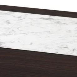 Walker Wood Nightstand With Faux Marble Top Dark Brown/Marble/Gold - Baxton Studio -Baxton Furniture Store GUEST 6c9d5a3c 1640 4c41 9fe2 8e8ea80f168a