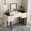 43.3" Modern Vanity Table Set With Flip-Up Mirror, LED Lights And Storage - ModernLuxe -Baxton Furniture Store GUEST 6d540f39 65d4 4d36 aca3 7cefa06d9e84