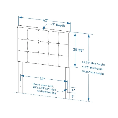 Glenwillow Home Upholstered Headboard With 20" Tall Panel 7 Glenwillow Home Upholstered Headboard With 20" Tall Panel - Image 5