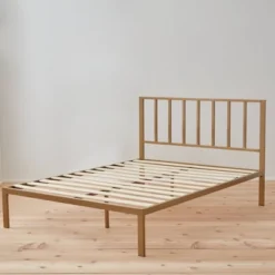 Lori Metal Platform Bed With Vertical Bar Headboard - Brookside Home