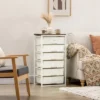 HOMCOM Dresser Storage Drawers With 6 Plastic Bins And Steel Frame, Crafting Bins For Living Room, Bedroom, White -Baxton Furniture Store GUEST 6f4b7ae7 f60e 453c b132 ce394e265010