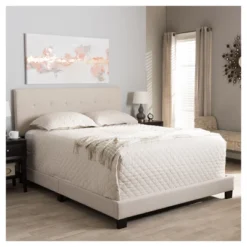 Full Brookfield Modern And Contemporary Fabric Upholstered Grid Tufting Bed - Baxton Studio -Baxton Furniture Store GUEST 6f4f0bc3 d601 46a3 83b7 54f085390e58