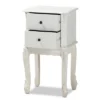 2 Drawer Sophia Wood Nightstand White - Baxton Studio -Baxton Furniture Store GUEST 6fba17b6 11ed 470c 9852 dc9053f3a29a