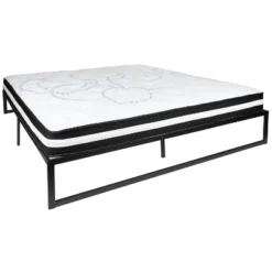 Emma And Oliver 14" Platform Bed Frame & 10" Mattress In A Box - No Box Spring Required -Baxton Furniture Store GUEST 70963b21 ca1d 455c a81a fc3fd81f5354