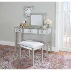 Madison Silver Vanity Set Silver - Linon 35 Madison Silver Vanity Set Silver - Linon -Baxton Furniture Store GUEST 724f487a e343 4e66 b878 6d9cff8baca3