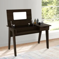 Costway Vanity Table With Flip Mirror Writing Computer Desk Storage Drawer Walnut 18 Costway Vanity Table With Flip Mirror Writing Computer Desk Storage Drawer Walnut -Baxton Furniture Store GUEST 731d70ae 9bbb 47b3 9f91 6b059032ec9a