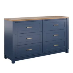 Henry 6 Drawer Walnut Top Wide Dresser Navy - Room & Joy -Baxton Furniture Store GUEST 73834af3 14be 44f9 8362 56c5b92c5b24