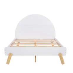 Wooden Platform Bed With Curved/Unicorn Shape Headboard-ModernLuxe -Baxton Furniture Store GUEST 751843b2 0b74 4b62 b6f3 1c63cb42b6b8