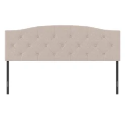 King/California King Provence Upholstered Arch Adjustable Tufted Headboard With Frame Linen Fabric - Hillsdale Furniture -Baxton Furniture Store GUEST 75a6c69e 1007 4db9 90ae d0a4b79db144