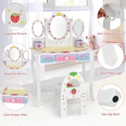 Costway Kids Vanity Princess Makeup Dressing Table Chair Set W/ Tri-fold Mirror White 14 Costway Kids Vanity Princess Makeup Dressing Table Chair Set W/ Tri-fold Mirror White -Baxton Furniture Store GUEST 76470556 db39 4f87 a21b 62ef8a2b11e3