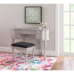 Paloma Vanity Set Silver - Linon 31 Paloma Vanity Set Silver - Linon -Baxton Furniture Store GUEST 766aa9b7 af7c 4810 b4e3 7533b7f6198e