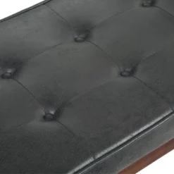 48" Keenan Mid Century Ottoman Bench Faux Air Leather - Wyndenhall -Baxton Furniture Store GUEST 7793b2b6 6817 46e3 a7ad f74c9f40f3c8