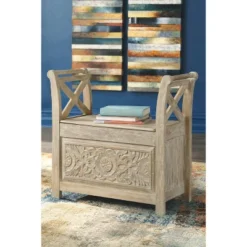 Fossil Ridge Accent Bench Whitewash - Signature Design By Ashley
