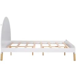Wooden Platform Bed With Curved/Unicorn Shape Headboard-ModernLuxe -Baxton Furniture Store GUEST 7b0f0f38 4cdf 4078 aab2 007961e248b5