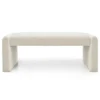 Kaia 47" Minimalist Aesthetic Look Teddy Waterfall Upholstered Bench-The Pop Maison -Baxton Furniture Store GUEST 7cde4f69 4c7f 4c40 84ac 7f8367926031