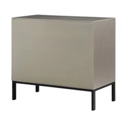 Teressa Mid-Century Modern 2 Drawer Storage Accent Chest Silver/Black - Treasure Trove -Baxton Furniture Store GUEST 7d16151b ac6f 42e1 b31a 9dd0abf1f6ba