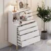 Vanity Makeup Table With Mirror, Storage Dresser With 7 Drawers-ModernLuxe -Baxton Furniture Store GUEST 7dfc056e fde4 42ce 9a23 5e1b21cd8442