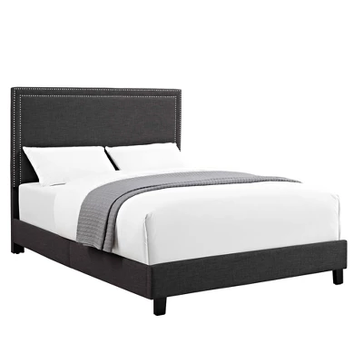 Emery Upholstered Queen Platform Bed Charcoal Black - Picket House Furnishings 3 Emery Upholstered Queen Platform Bed Charcoal Black - Picket House Furnishings
