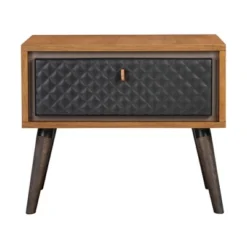 Coco Single Drawer Nightstand Rustic Oak/Brown - Armen Living