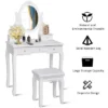 Costway Bedroom Wooden Mirrored Makeup Vanity Set Stool Table Set White 5 Drawers 1 Costway Bedroom Wooden Mirrored Makeup Vanity Set Stool Table Set White 5 Drawers -Baxton Furniture Store GUEST 7eb65a53 bd90 435b 9f26 a52ac490c220