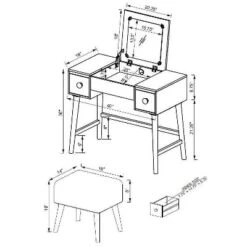 Viola Vanity Set Brown - Linon 37 Viola Vanity Set Brown - Linon -Baxton Furniture Store GUEST 7ef4ca02 ee36 4cc8 bd6a 32d3219d7df0