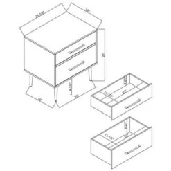 Gloria 2 Drawer Nightstand - Linon -Baxton Furniture Store GUEST 7f044c1e f51b 4e8a af1b def6d837c5f4