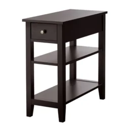 Costway 2 PCS 3Tier Nightstand Bedside Side End Table W/Double Shelves Brown -Baxton Furniture Store GUEST 7f06d2c0 25e3 40ea 8b86 82e80ea341d9