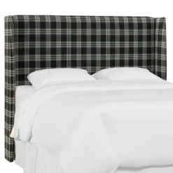 Wingback Headboard Barnegat Plaid Black Sea - Skyline Furniture -Baxton Furniture Store GUEST 7ff72149 9495 483d bfde cd2acf529d0d
