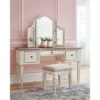 Set Of 3 Realyn Vanity/Mirror/Stool Chipped White - Signature Design By Ashley -Baxton Furniture Store GUEST 8147ae06 4ac1 416f a781 0f21f15a8d3a