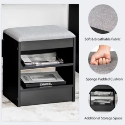 Costway Vanity Table Set With Lighted Mirror 8 LED Bulbs Large Drawer Cushion Stool -Baxton Furniture Store GUEST 81992004 dffa 49a8 949d 14d2b0e1802f