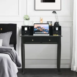 Costway Writing Desk Mission White Home Office Computer Desk 4 Drawer WhiteBlackPink -Baxton Furniture Store GUEST 84019ae8 4fd6 45f5 841c 25ccd542c761