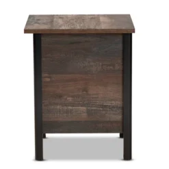 Vaughan Two-Tone Rustic Finished Wood Nightstand Walnut - Baxton Studio -Baxton Furniture Store GUEST 84ab244b fcd3 4c64 8640 51daf047d940