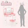 Costway Kids Vanity Princess Makeup Dressing Table Chair Set W/ Tri-folding Mirror -Baxton Furniture Store GUEST 84ff7817 57bd 4b64 90b6 b32af2dde5c4