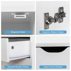 Costway 5-Drawer Dresser Chest Mobile Storage Cabinet W/Door, Printer Stand Home Office -Baxton Furniture Store GUEST 854696a1 ced1 4e5a 8886 904f084a3f94