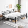 Yaheetech Simple Metal Bed Frame With Headboard&Footboard Slatted Bed Base -Baxton Furniture Store GUEST 85482249 b5c8 43ef 9094 d2db837e2db2
