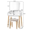 Costway Vanity Table 6 Dressing Table Cushioned Stool Makeup Table -Baxton Furniture Store GUEST 857d279a 5f64 4bf5 a7ca 909ec1cd5411