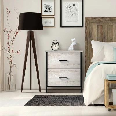 Sorbus Nightstand With Drawers For Home Bedroom Gray 4 Sorbus Nightstand With Drawers For Home Bedroom Gray - Image 2