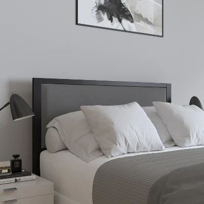 Merrick Lane Headboard Upholstered Headboard With Metal Frame And Adjustable Rail Slots 2 Merrick Lane Headboard Upholstered Headboard With Metal Frame And Adjustable Rail Slots