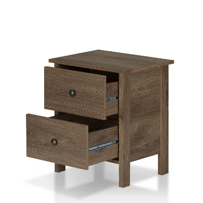 Cecilia 2 Drawer Nightstand Walnut - MiBasics 4 Cecilia 2 Drawer Nightstand Walnut - MiBasics - Image 2