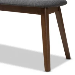 Baxton Studio Easton Mid Century Modern Walnut Finished Wood Fabric Upholstered Bench -Baxton Furniture Store GUEST 871a3fda 14ed 4ca1 89bb 75f5e88a3062