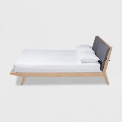Emile Fabric Upholstered Platform Bed - Baxton Studio