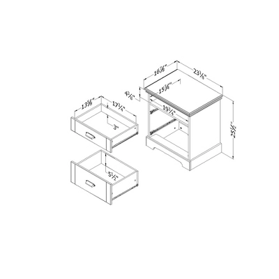 Lilak 2 Drawer Nightstand - South Shore 11 Lilak 2 Drawer Nightstand - South Shore - Image 9