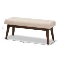 Elia Mid Century Modern Walnut Wood Fabric Button Tufted Bench - Baxton Studio 18 Elia Mid Century Modern Walnut Wood Fabric Button Tufted Bench - Baxton Studio -Baxton Furniture Store GUEST 8fb445ab f91c 4234 93f4 d9fa26c6101a