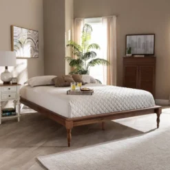 Romy Wood Bed Frame Ash Walnut - Baxton Studio -Baxton Furniture Store GUEST 905aa31e f037 4139 b316 f46c6818f006