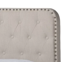 Annalisa Fabric Upholstered Button Tufted Panel Bed - Baxton Studio -Baxton Furniture Store GUEST 9067266c d526 4ac4 b4fa deab6edac753