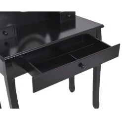 Tangkula Mirrored Dressing Table Wooden Vanity Makeup Unit W/ Cushioned Stool -Baxton Furniture Store GUEST 91b9a9a7 2859 4019 9fdc 0c492b69ed6a