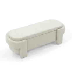 Karen- Large Storage Upholstered Linen Bench With Solid Wood Legs-Maison Boucle -Baxton Furniture Store GUEST 92dab670 2887 48b4 93e8 5fe3e2ec3470