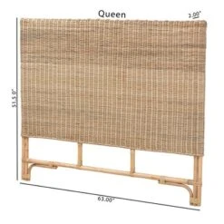 Queen Cantara Natural Rattan Headboard Brown - Bali & Pari -Baxton Furniture Store GUEST 92eeaed5 e634 4487 90b0 2d1ba1dc3ffc